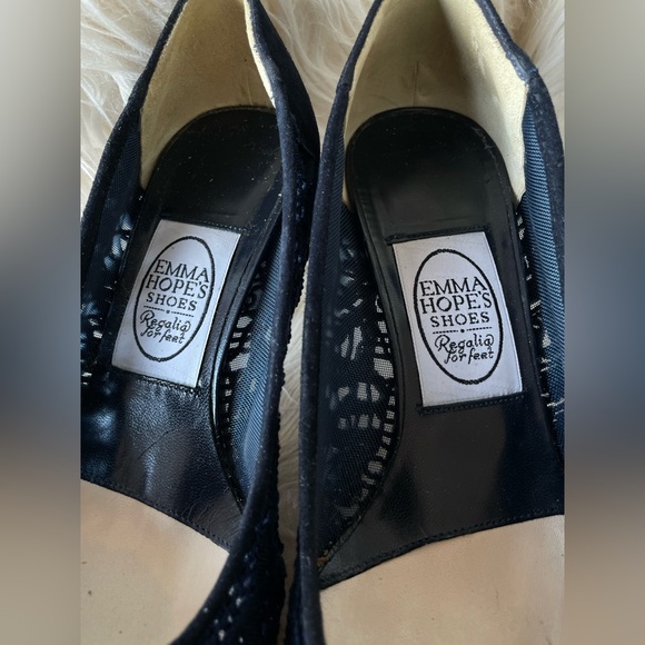 Emma Hope Marine Blue Mesh Heels - Picture 13 of 14